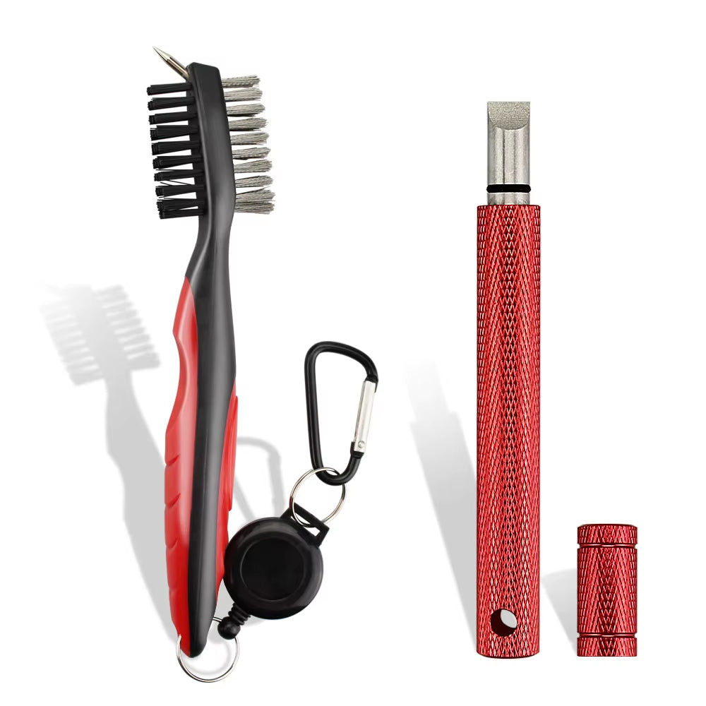 2Pcs/Set Golf Club Brush and Club Groove Sharpener 