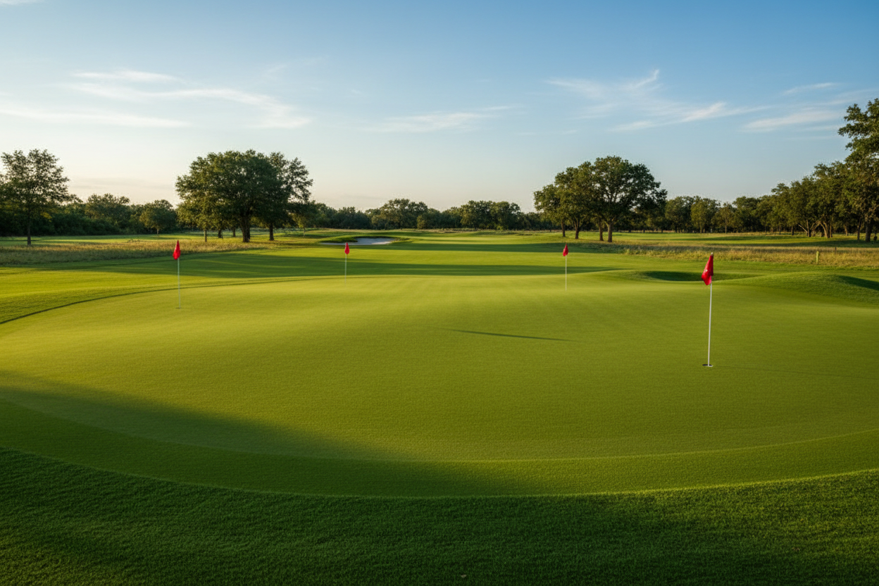 a golf practice green