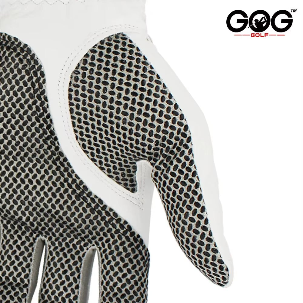 Golf Gloves Men's Left/Right Hand, Pure Sheepskin with Anti-Slip Granules